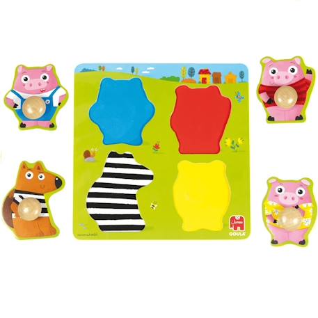 Puzzle les 3 petits cochons Vert 3 - vertbaudet enfant 
