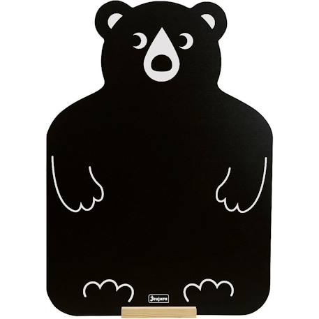 Ardoise mural Ours enfant pour écriture à la craie avec plumier en bois Noir 2 - vertbaudet enfant 