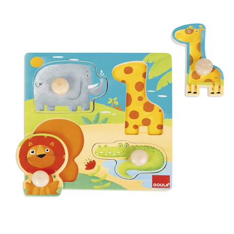 Encastrement animaux sauvages Orange 1 - vertbaudet enfant 