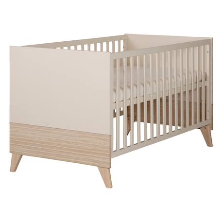 Lit évolutif transformable en lit junior - style scandinave - sidney Cashmere / chêne 1 - vertbaudet enfant 