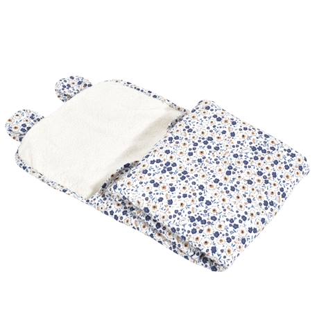 Tapis à langer de voyage coton bio Bleu+Caramel+Fleurs beiges+Vichy vert 4 - vertbaudet enfant 