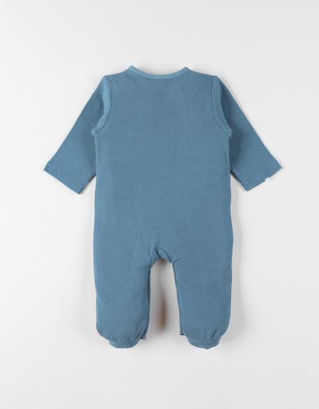 Pyjama bébé coton gaufré Bleu 4 - vertbaudet enfant 