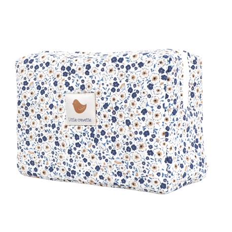 Trousse de toilette coton bio Bleu+Bois de rose+Caramel+Fleurs beiges+Vert sapin+Vichy vert 1 - vertbaudet enfant 