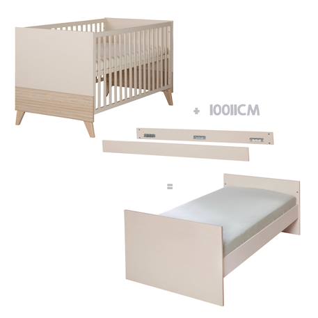 Lit évolutif transformable en lit junior - style scandinave - sidney Cashmere / chêne 5 - vertbaudet enfant 