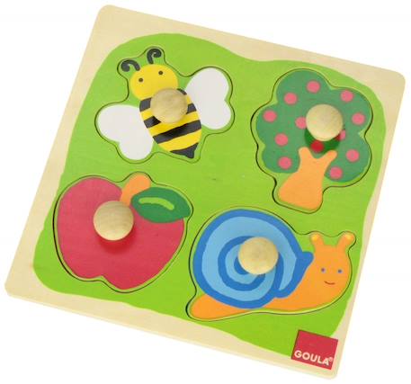 Puzzle 4 pièces abeille et escargot Vert 2 - vertbaudet enfant 