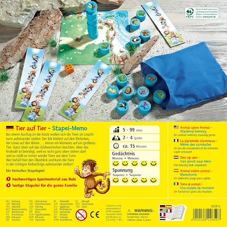 Pyramide d’animaux – mémo des acrobates Vert 2 - vertbaudet enfant 