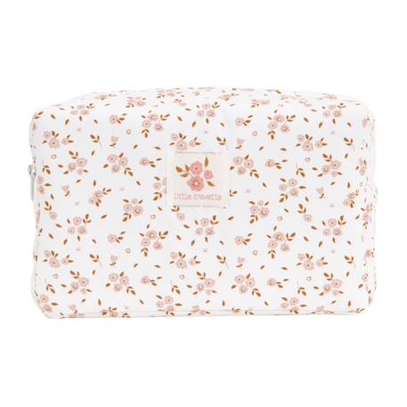 Trousse de toilette coton bio Bleu+Bois de rose+Caramel+Fleurs beiges+Vert sapin+Vichy vert 7 - vertbaudet enfant 