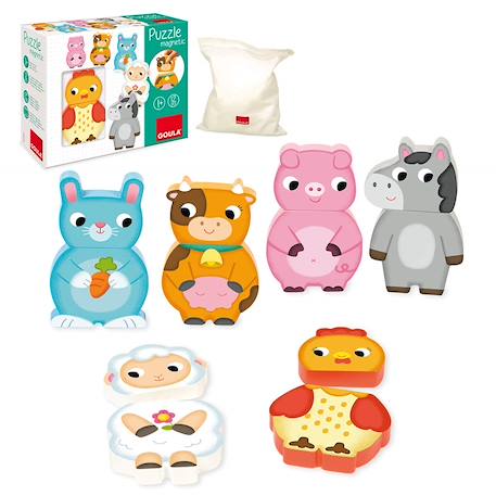 Puzzle magnétique animaux de la ferme Beige 1 - vertbaudet enfant 