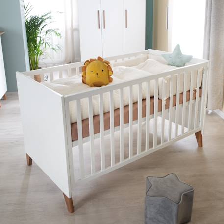 Chambre bébé évolutive complète avec soft-close ole Blanc - chêne foncé 6 - vertbaudet enfant 