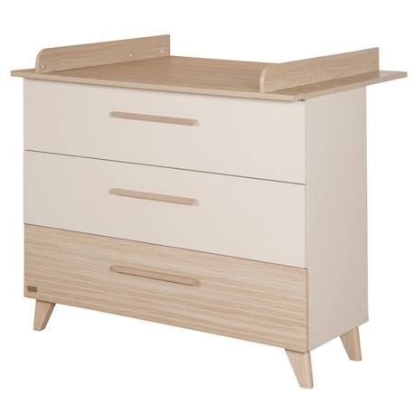 Commode à langer évolutive 3 tiroirs sidney Cashmere / chêne 1 - vertbaudet enfant 