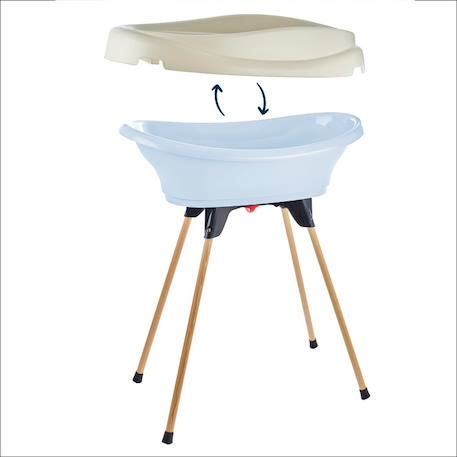 Pack plan à langer et baignoire vasco Blanc muguet+Bleu océan+Fleur bleue+Gris charme+Rose poudré+Vert céladon 12 - vertbaudet enfant 