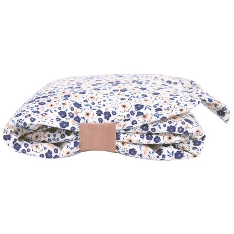 Tapis à langer de voyage coton bio Bleu+Caramel+Fleurs beiges+Vichy vert 3 - vertbaudet enfant 