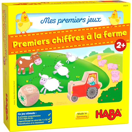 Jeu éducatif Premiers chiffres à la ferme Jaune 1 - vertbaudet enfant 