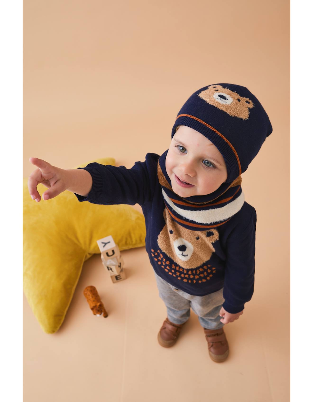 Bonnet D'Hiver Axy - Tricot Chaud Avec Large Bord Pour Enfants 1 à 6 Ans - 4