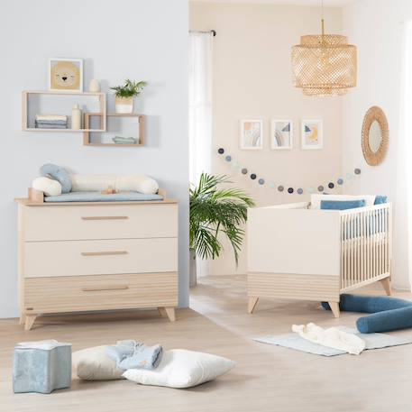 Commode à langer évolutive 3 tiroirs sidney Cashmere / chêne 2 - vertbaudet enfant 