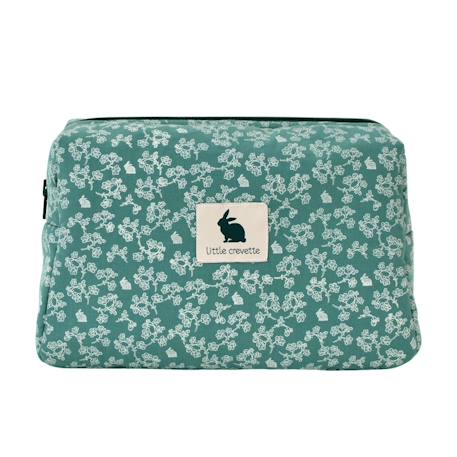 Trousse de toilette coton bio Bleu+Bois de rose+Caramel+Fleurs beiges+Vert sapin+Vichy vert 20 - vertbaudet enfant 