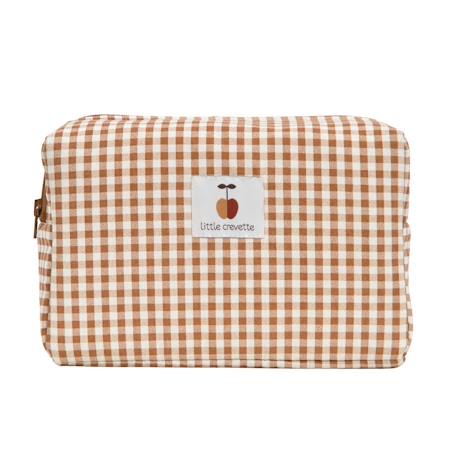 Trousse de toilette coton bio Bleu+Bois de rose+Caramel+Fleurs beiges+Vert sapin+Vichy vert 11 - vertbaudet enfant 