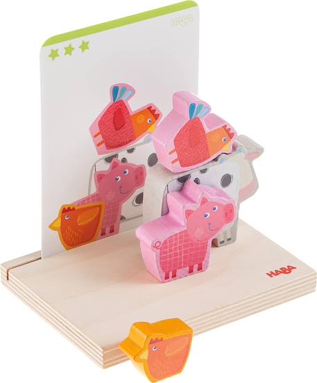 Jeu à empiler 3d à la ferme Beige 3 - vertbaudet enfant 