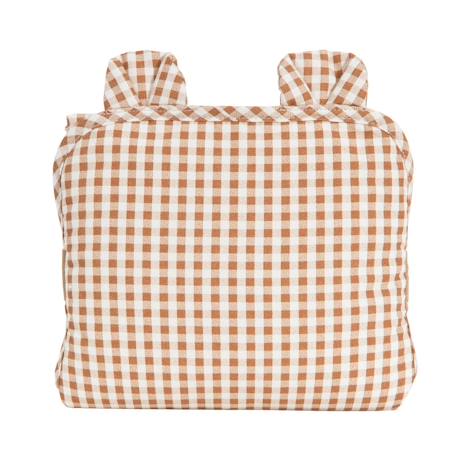 Tapis à langer de voyage coton bio Bleu+Caramel+Fleurs beiges+Vichy vert 6 - vertbaudet enfant 
