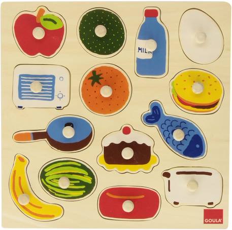 Puzzle bébé aliments de cuisine Beige 1 - vertbaudet enfant 