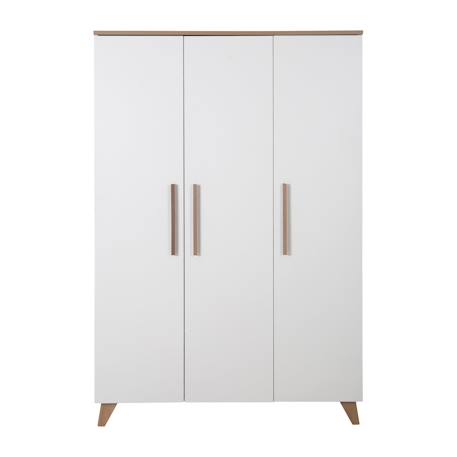 Armoire bébé 3 portes à fermeture douce ole Blanc - chêne foncé 1 - vertbaudet enfant 