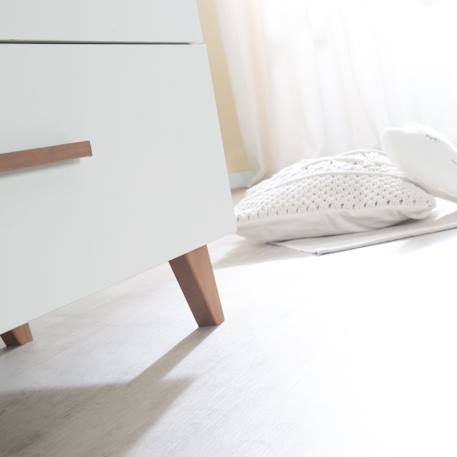 Commode à langer évolutive 3 tiroirs à extension totale ole Blanc - chêne foncé 5 - vertbaudet enfant 