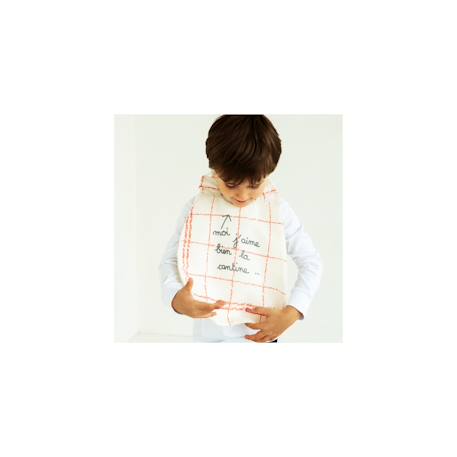 Bavoir élastiqué lin Cantine+Le petit marché+Moussaillon 2 - vertbaudet enfant 