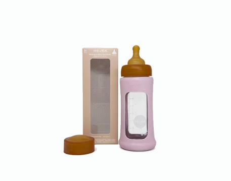 Biberon en verre avec housse de protection - seafoam blue - 250 ml Bleu+Rose 6 - vertbaudet enfant 
