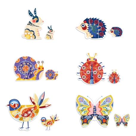 Mon 1er puzzle animaux du jardin Rose 3 - vertbaudet enfant 