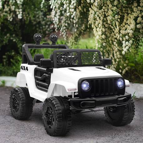 Voiture 4x4 électrique enfant 2 x 35 w 5 km/h max. Télécommande effets lumineux sonore Blanc 2 - vertbaudet enfant 