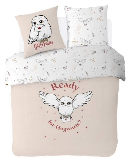 Housse de couette harry potter hedwige coton Ecru+Rose 1 - vertbaudet enfant 