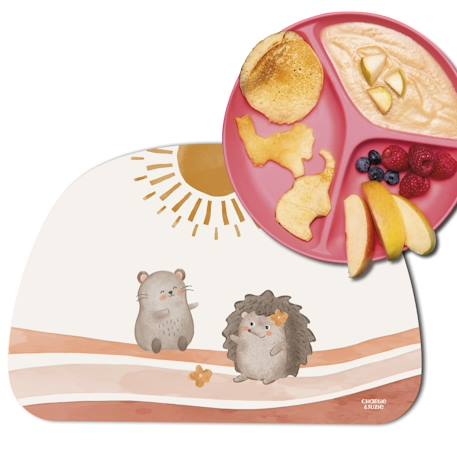 Set de table hérisson & souris Multicolore 3 - vertbaudet enfant 