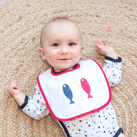 Lot de 7 bavoirs bébé Blanc 2 - vertbaudet enfant 