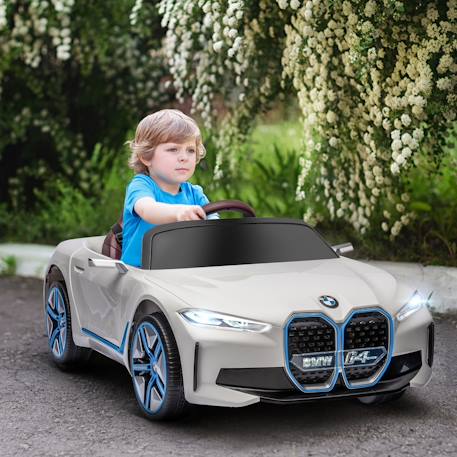 Voiture électrique enfant bmw i4 12v 5km/h max. Nombreux effets télécommande Blanc+Noir 2 - vertbaudet enfant 