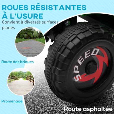 Quad électrique enfant v. Max. 2,5 km/h 6 v Rose+Rouge+Vert 17 - vertbaudet enfant 