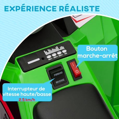 Quad électrique enfant v. Max. 2,5 km/h 6 v Rose+Rouge+Vert 16 - vertbaudet enfant 