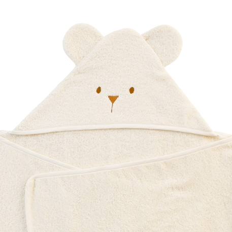 Cape de bain coton bio ourson Caramel+Écru 11 - vertbaudet enfant 