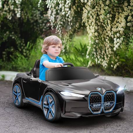 Voiture électrique enfant bmw i4 12v 5km/h max. Nombreux effets télécommande Blanc+Noir 8 - vertbaudet enfant 