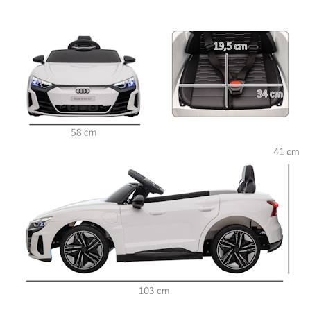 Voiture électrique enfant audi rs e-tron gt v. Max. 5 km/h télécommande effets sonores lumineux Blanc+Bleu+Noir+Rouge 3 - vertbaudet enfant 