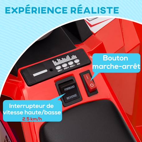 Quad électrique enfant v. Max. 2,5 km/h 6 v Rose+Rouge+Vert 11 - vertbaudet enfant 