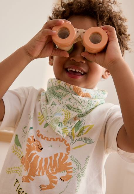 Foulard en gaze de coton kanha 50 x 50 cm Ecru 1 - vertbaudet enfant 