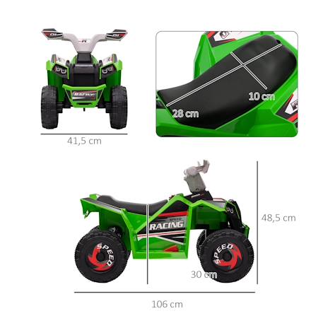 Quad électrique enfant v. Max. 2,5 km/h 6 v Rose+Rouge+Vert 15 - vertbaudet enfant 