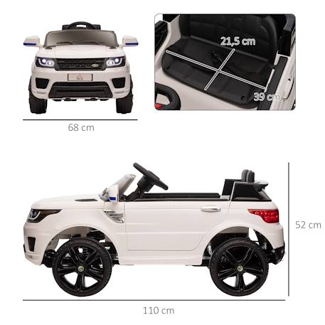 Voiture électrique enfant suv 4x4 - 12v, 5km/h max. - télécommande - nombreux effets Blanc+Noir 3 - vertbaudet enfant 
