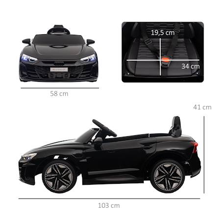 Voiture électrique enfant audi rs e-tron gt v. Max. 5 km/h télécommande effets sonores lumineux Blanc+Bleu+Noir+Rouge 15 - vertbaudet enfant 