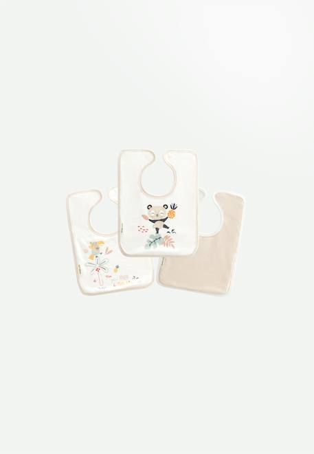 Lot de 3 bavoirs bébé baby panda Ecru 1 - vertbaudet enfant 