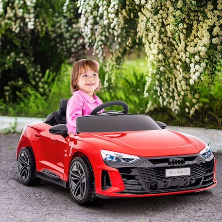 Voiture électrique enfant audi rs e-tron gt v. Max. 5 km/h télécommande effets sonores lumineux Blanc+Bleu+Noir+Rouge 20 - vertbaudet enfant 