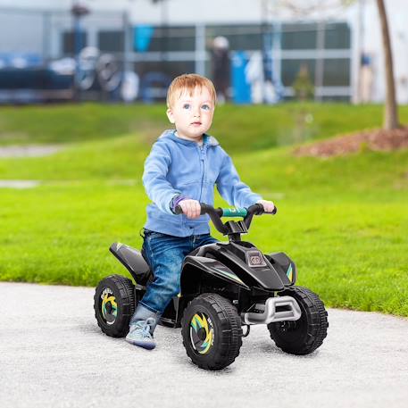 Quad électrique enfant - voiture électrique enfant - marche av, ar - 6 v, v. Max. 4,6 km/h Noir+Rose+Vert 2 - vertbaudet enfant 