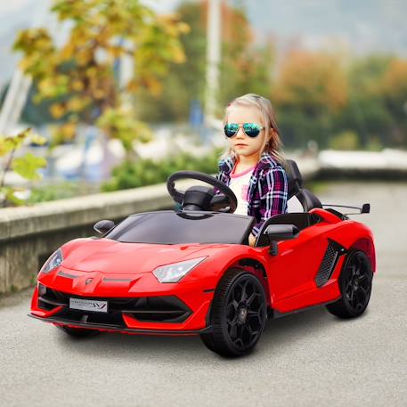 Voiture électrique enfant lamborghini aventador roadster svj télécommande effets sonores lumineux Rouge+Vert 2 - vertbaudet enfant 