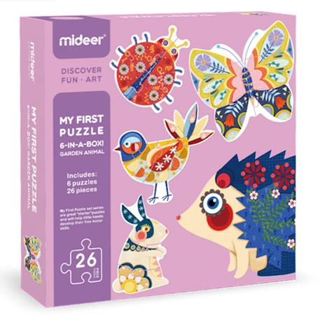 Mon 1er puzzle animaux du jardin Rose 1 - vertbaudet enfant 