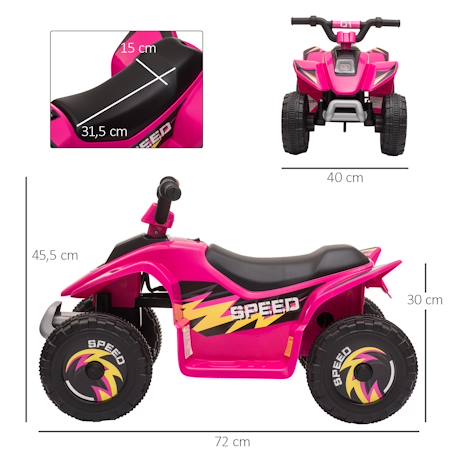Quad électrique enfant - voiture électrique enfant - marche av, ar - 6 v, v. Max. 4,6 km/h Noir+Rose+Vert 8 - vertbaudet enfant 